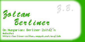 zoltan berliner business card